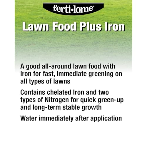 Fertilome (10760) Lawn Food Plus Iron 24-0-4, 40 lbs | 24-0-4 dual nitrogen + chelated iron - Fast green-up & long-term growth for all lawn types - Homeowners