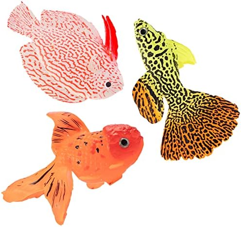 GOOTRADES 3Pcs Artificial Floating Fish for Aquarium Decor | Glowing Effect, Real Looking, Fake Moving Fish for Tank