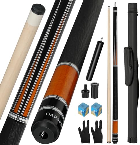 GARSEN Billiard Canada 6A Maple Pool Cue Stick 58 inch House Bar Pool Stick | Free replacement within 2 years,Piano Baking Paint Process,18 oz 19 oz 20 oz 21 oz Available，Several Colors,13mm Cue Tip