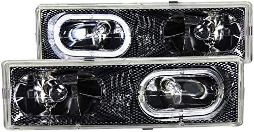 Anzo USA 111005 Chevrolet Crystal with Halo Carbon Headlight Assembly - (Sold in Pairs)