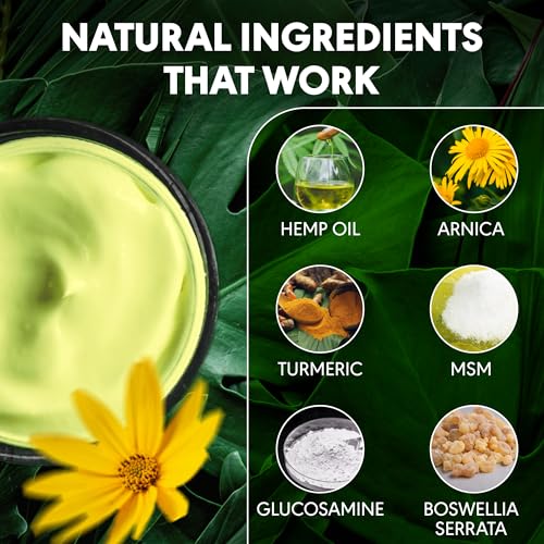 Premium Hemp Cream with Arnica, Aloe, Glucosamine - Maximum Strength - 4 OZ