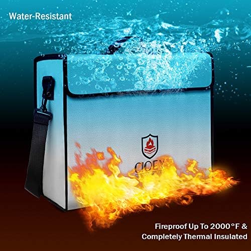 Fireproof Document Bag - Fireproof Box [Thermal Insulated] Fireproof Safety Boxes for Home Large Fireproof Bag Lockable Zipper Fireproof Safe Box