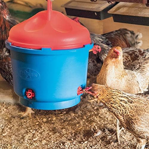 Premier 1 All-Season Heated Poultry Waterer for Chickens & Ducks – 3 Gallon | 100W thermostat keeps water unfrozen to -20°F. Quick-fill cap