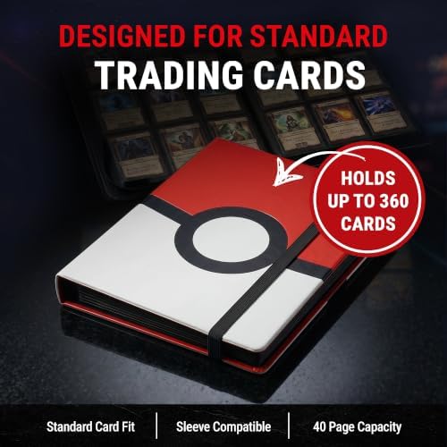 Ultra Pro Pokemon Card Binder 9 Pocket Full-View with Poke Ball Design – Trading Card Binder Holds 360 Cards Side Loading – Organizer for TCG