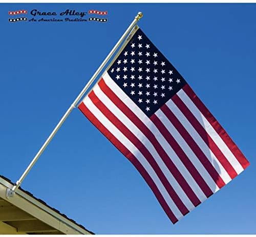 Grace Alley American Flag 3x5, Made in the USA, Outdoor UV Fade Resistant, Waterproof, Vibrant Color, Long Lasting Polyester Cotton Blend with Brass Grommets | Weather Resistant 70% Polyester 30% Cotton