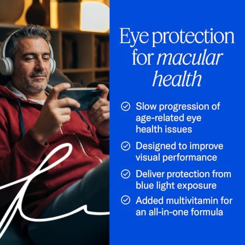 EyePromise Macular Health Eye Vitamins with Multivitamin, 60 Softgels | Eye Health Supplements for Macular Support with Omega 3, Fish Oil