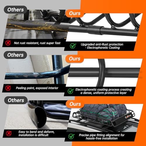 Universal Roof Rack Basket, 51"x36"x5", 250LB Heavy Duty for Truck | Premium heavy duty universal roof cargo basket, 250LB capacity
