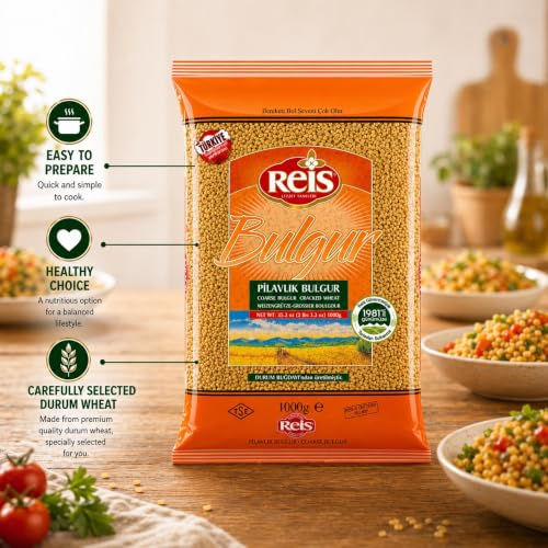 Reis Coarse Bulgur Wheat, Cereal Bag for Pilaf, Meal & Soups, 2.2 lb