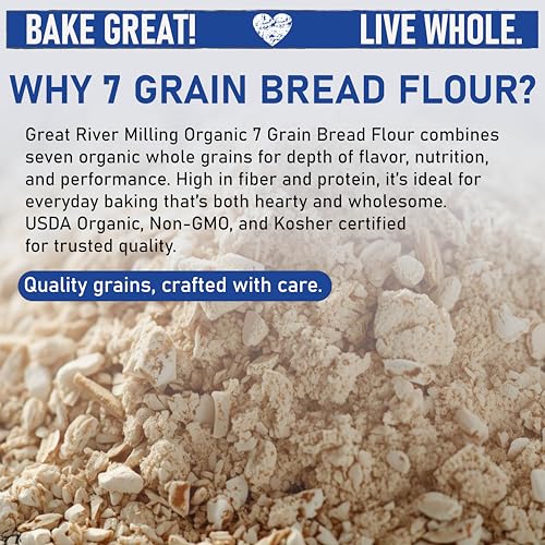 Great River Milling Organic 7 Grain Bread Flour, 25 lb