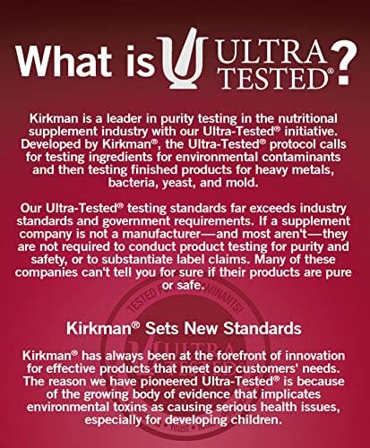 Kirkman's purest Calcium 200 mg - Hypoallergenic 120 Vegetarian Capsules | Gluten and Casein Free | Tested for More Than 950 Environmental
