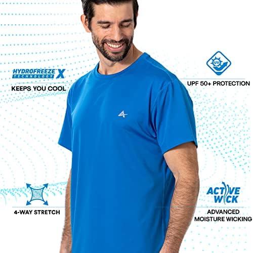 Arctic Cool Men’s Crew Neck Instant Cooling Moisture Wicking Performance UPF 50+ Short Sleeve Workout Shirt