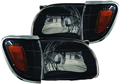 Anzo USA 121190 Toyota Tacoma Black With Amber Reflectors Headlight Assembly - (Sold in Pairs)