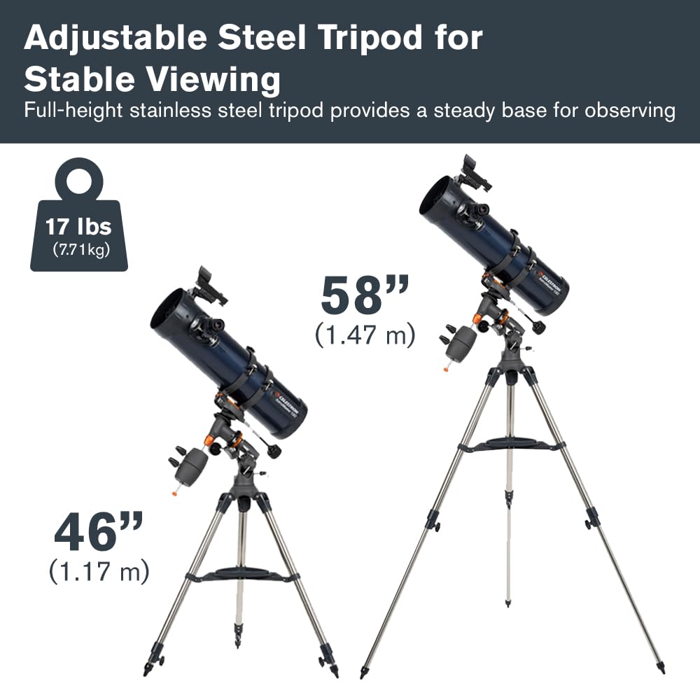 Celestron AstroMaster 130EQ Telescope for Deep-Sky Beginners | Large 130mm Optics, Bright Moon & Deep-Sky Views, Perfect First Telescope, German Equatorial Mount with Easy Manual Controls