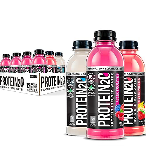 Protein2o 15g Whey Protein Isolate Infused Water, Ready To Drink, Sugar Free, Gluten Free, Lactose Free, Harvest Grape, 16.9 oz Bottle (Pack of 12)