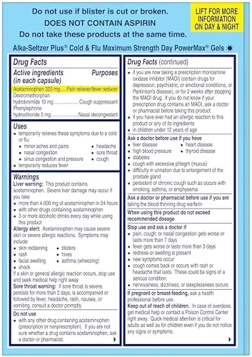 Alka-Seltzer Cold, Cold & Flu + Congestion Severe Day/Night Fast Gels, Flu + Congestion Medicine, Multi-Symptom Relief, Body Aches and Pains, Fever Reducer, 24 Count (Packaging May vary)