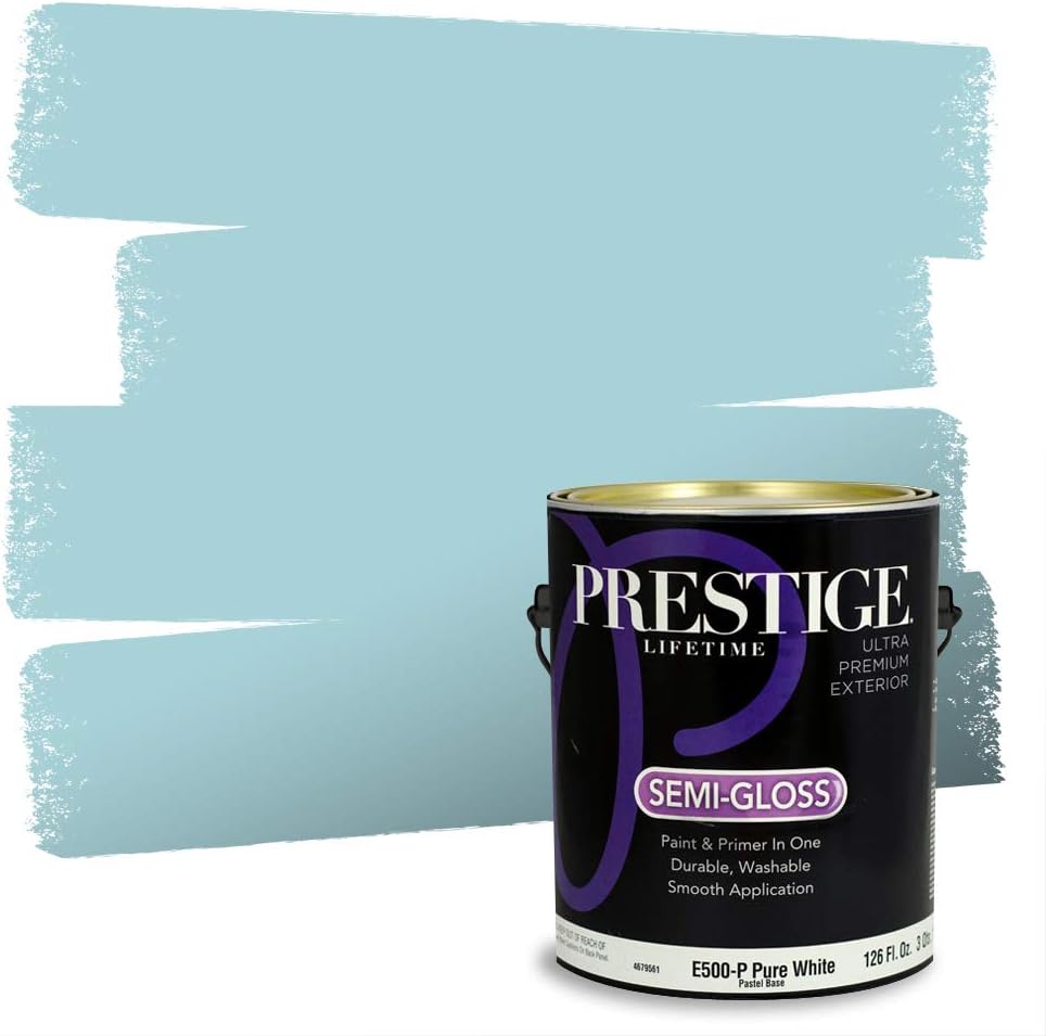 PRESTIGE Paints Exterior Paint and Primer In One, 1-Gallon, Satin, Comparable Match of Sherwin Williams* Blue Nile*