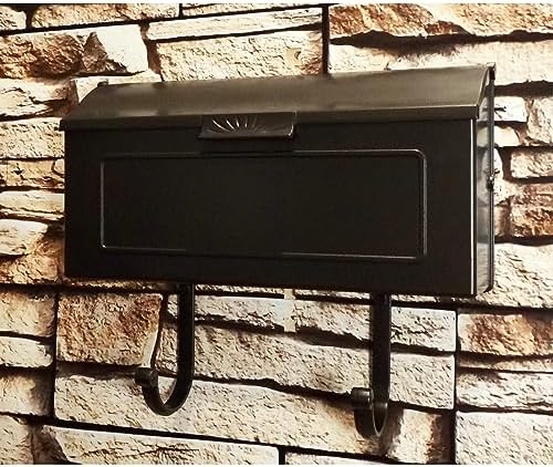 Special Lite Horizon Horizontal Wall Mount Mailbox - Black Aluminum Mailbox for Wall Mount - SHH-1006-BLK
