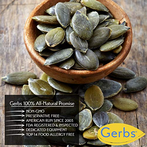 Gerbs Raw Pumpkin Seed Kernels 2 lbs. | Canadian Grown, No Artificial Additives, Resealable Bag | Mild & Crunchy Texture | Top 14 Allergen-Free
