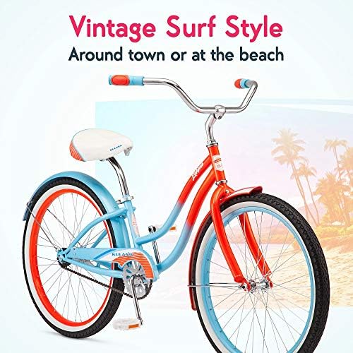Kulana Lakona Shore, Tide or Wave Cruiser Bike, 20, 24 or 26 Inch Bike for Adults and Youth, 7 or Single Speed Beach Cruiser Bicycle