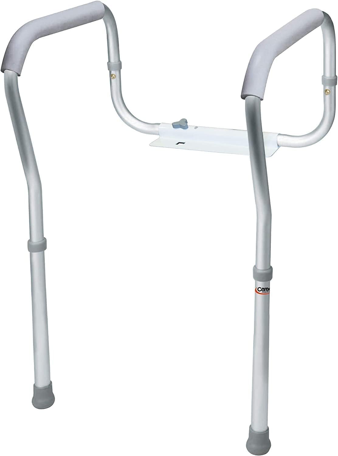 Carex Toilet Safety Rails, Adjustable and Detachable Toilet Safety Frame with Handles for Elderly, Handicap, or Disabled