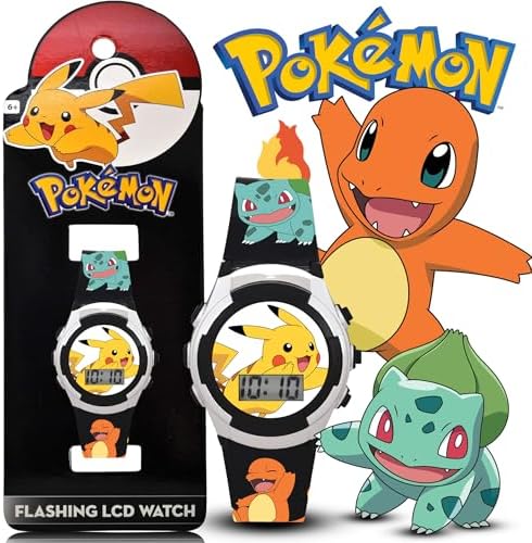 Accutime Kids Pokemon Digital LCD Quartz Watch for Boys, Girls, and Adults All Ages