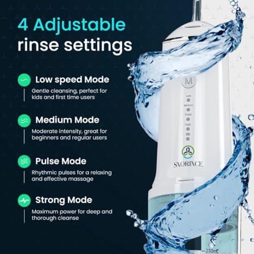 Nasal Irrigation System for Sinus Relief 30 Salt Packs 4 Rinse Modes | 4 Nozzles Portable Cordless Electric Neti Pot Nose Cleaner - Sinus Flush Kit