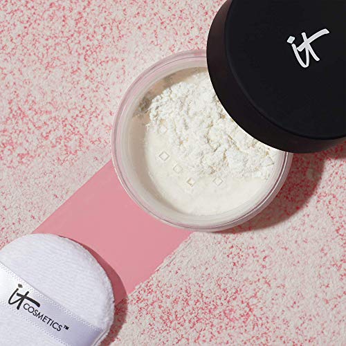 IT Cosmetics Bye Bye Pores – Poreless Finish Loose Setting Powder Makeup – Translucent Blurring Face Powder for All Skin Tones – with Peptides, Silk, Collagen & Antioxidants – 0.23 oz