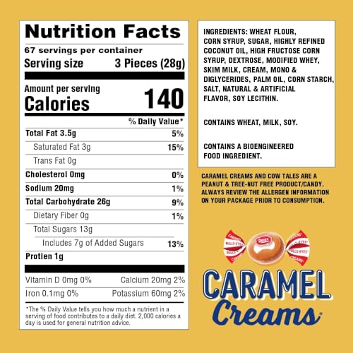 Goetze's Candy Classic Vanilla Caramel Creams, 5 lb Bulk Bag | Individually Wrapped Chewy Caramel & Vanilla Cream Treats, Fresh from the Factory