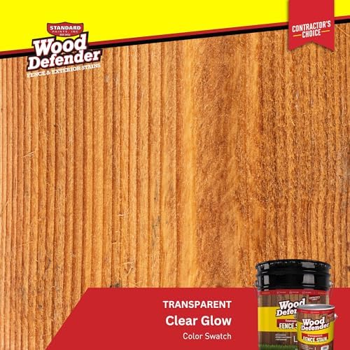 Wood Defender Transparent Fence Wood Stain and Seal in One, Oil-Based Penetrating Sealer, Professional-Grade, Long-Lasting, Weather-Resistant Protector, Redwood, 5-Gallon