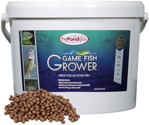 The Pond Guy Game Fish Grower Floating Pellet Food, 17 lbs | Complete aquatic nutrition for bass, trout