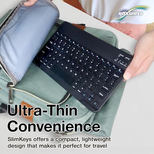 BoxWave Keyboard Compatible with Motorola Bravo MB520 - SlimKeys Bluetooth Keyboard, Portable Thin with Chiclet-Style Keys - Jet Black