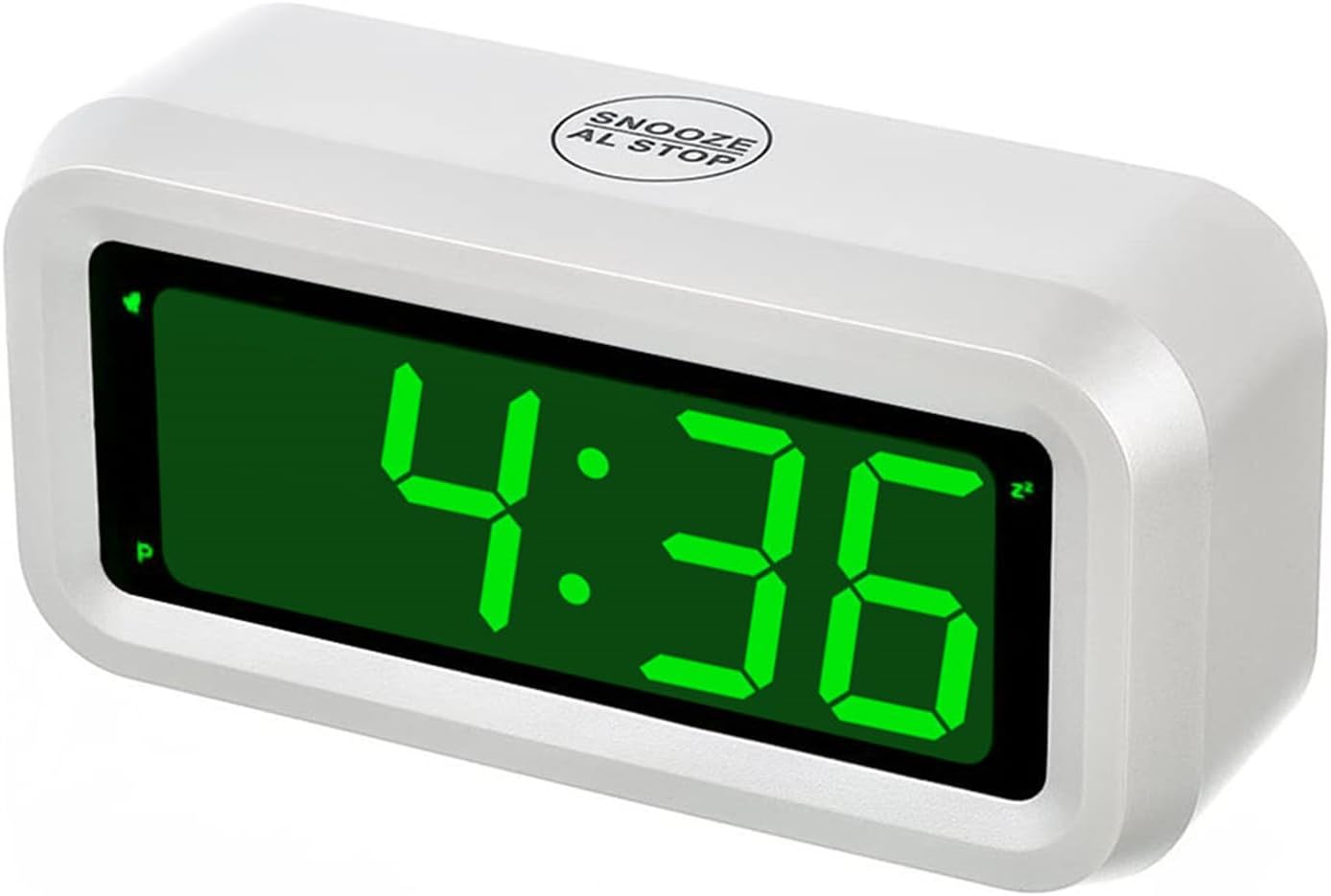 Digital Alarm Clock Battery Operated with LED Display for Bedrooms, Long Battery Life for 12 Months, 3 Brightness Adjustable, 12/24 Hour, Snooze, Black Case with Red Digits