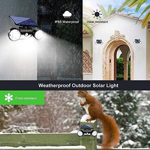 Solar Outdoor Lights Motion Sensor Security Flood Lights 3 Head | Solar Powered Wall Light, IP65 Waterproof, 270°Wide Angle Spotlight with 2 Modes for Garden Patio Porch Yard Path Tree