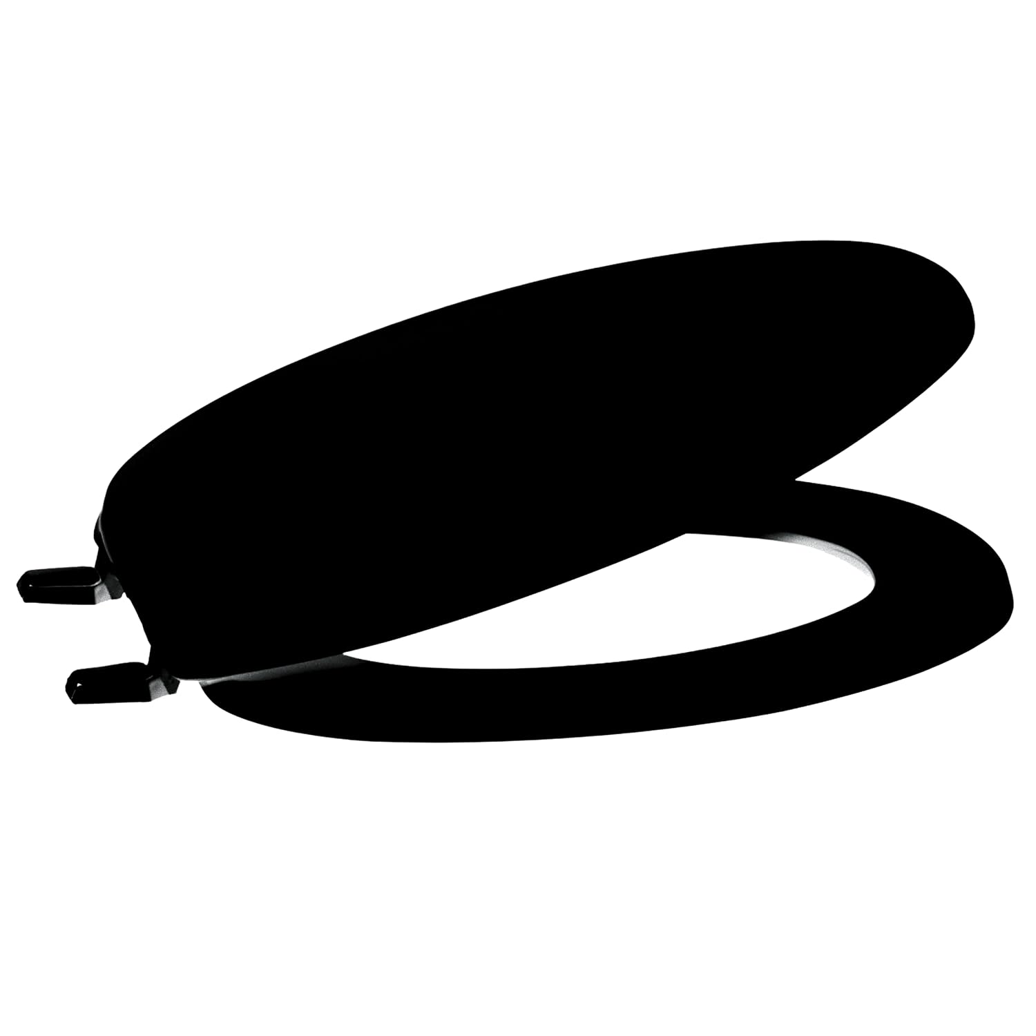 Centoco Toilet Seat Elongated, Residential, Top Mount Plastic Hinge, Black | Plastic, Closed Front, Cover, Made in the USA, 600-407