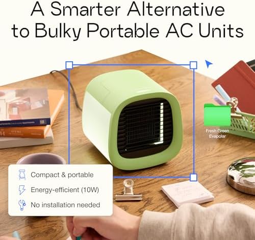 Evapolar evaCHILL Portable Air Conditioners - Portable AC Unit - Small Personal Evaporative Air Cooler & Fan for Desk, Office, Car, Camping, White