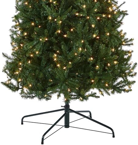 National Tree Company 7.5ft Pre-Lit Kingswood Fir Slim Christmas Tree | 350 Clear Lights, 1,075 Tips, Includes Stand, Artificial, White
