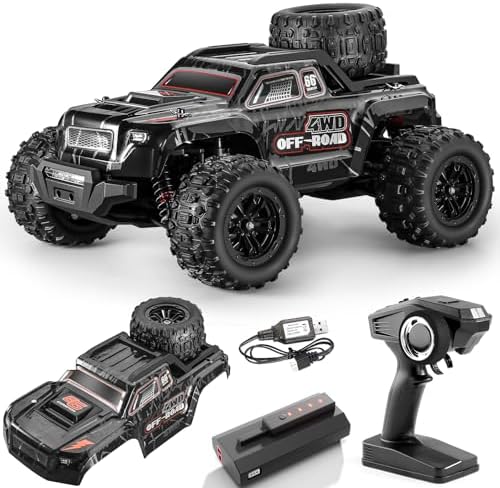【Modular battery】All Terrain 2.4GHz 1/16 RTR Brushless Fast RC Cars, Max 42mph Electric Off-Road RC Truck