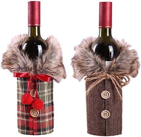 2pcs Christmas Sweater Wine Bottle Cover Party Decoration