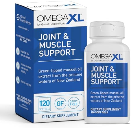 OmegaXL Joint Support Supplement, 60 Count | Green Lipped Mussel Oil, Soft Gel Pill, Natural Joint and Muscle Support Supplement, Clinically Supported, Non-GMO, Drug-Free