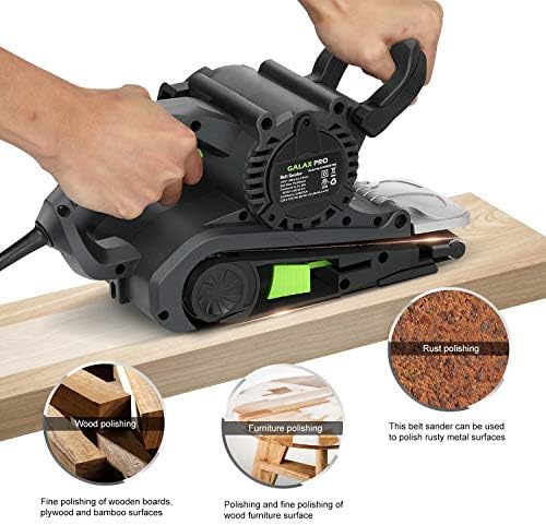 GALAX PRO 1010W Belt Sander, 120-380 RPM 6-Variable Speed Settings | Electric Sander with 5 Sanding Belts(76x533 MM), Dust Bag,for wood
