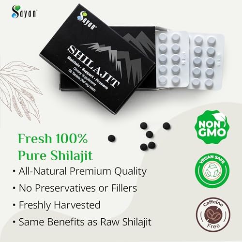 Shilajit Tablets 60 Count for Men and Women, 200mg Fulvic Acid | 85+ trace minerals, lab-tested, more effective than resin and capsules