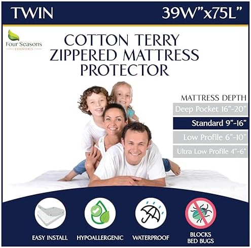 Zippered Waterproof Mattress Encasements - Hypoallergenic Mattress Protector Cover with Soft Cotton Terry Fabric Top - King Size 76' x 80'