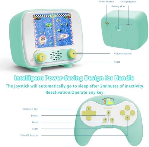 Mini Arcade Machine, Built in 156 Classic Retro Games, 2.8 Inch Screen | 156 Classic 16-Bit Video Games, Handheld Game Console, Rechargeable Battery, Support for TV Output, Birthday Present for kids