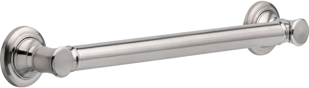 Delta Traditional (1-Pack) 18" Shower Grab Bar Seniors ADA Compliant Brilliance Stainless Steel 450 lb Capacity Bathroom Safety Handle for Shower
