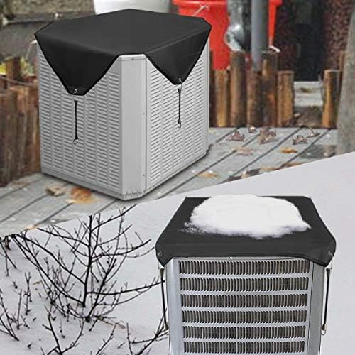 Qualward Air Conditioner Covers for Outside Units, AC Cover for Outdoor Central Unit Top Heavy Duty Water-Resistant Fits Up to 36 x 36 Inch, Black