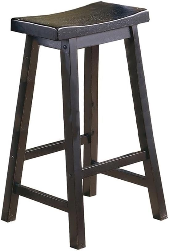 Homelegance Saddleback 24-Inch Height Barstool, Cherry, Set of 2