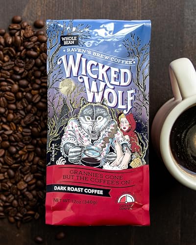 Raven's Brew Coffee Three Peckered Billy Goat, 12 Ounce - Dark Roast - Full Body with a Long Sweet Finish (Organic Ground, 12 oz)