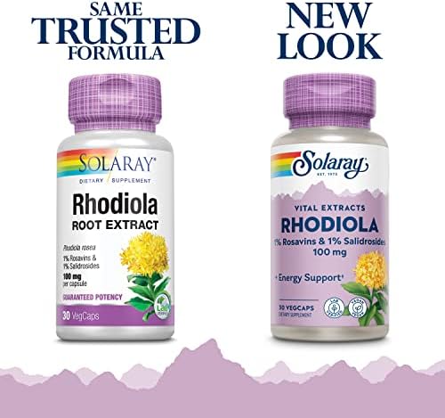 SOLARAY Rhodiola Root Extract 100mg, 1% Salidrosides, 30 VegCaps