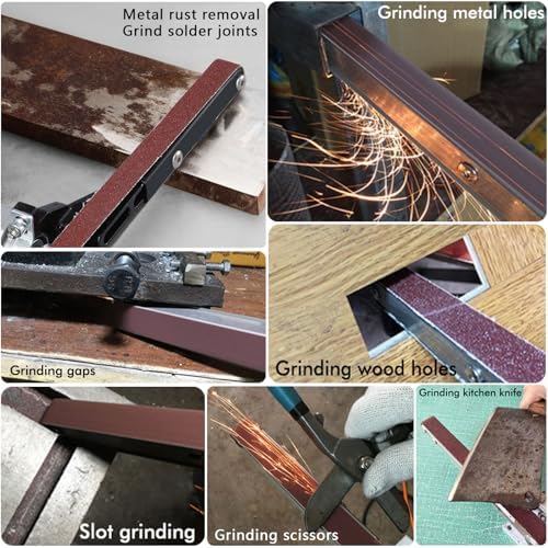 Belt Sander Attachments for Angle Grinder,3/4 x 20.5" Detailing Bandfile Sander Adapter,US 5/8-11 Thread,Suitable for Welding Points Grinding,Woodworking and Metal Rust Removal.(∅45mm)
