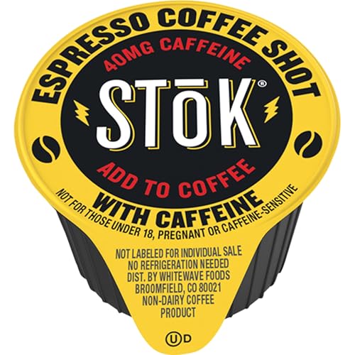 SToK Espresso Coffee Shots, Black, Unsweetened, Dark Roast Coffee, Use for Lattes, Americanos, 0.44 fl oz (264 Count)